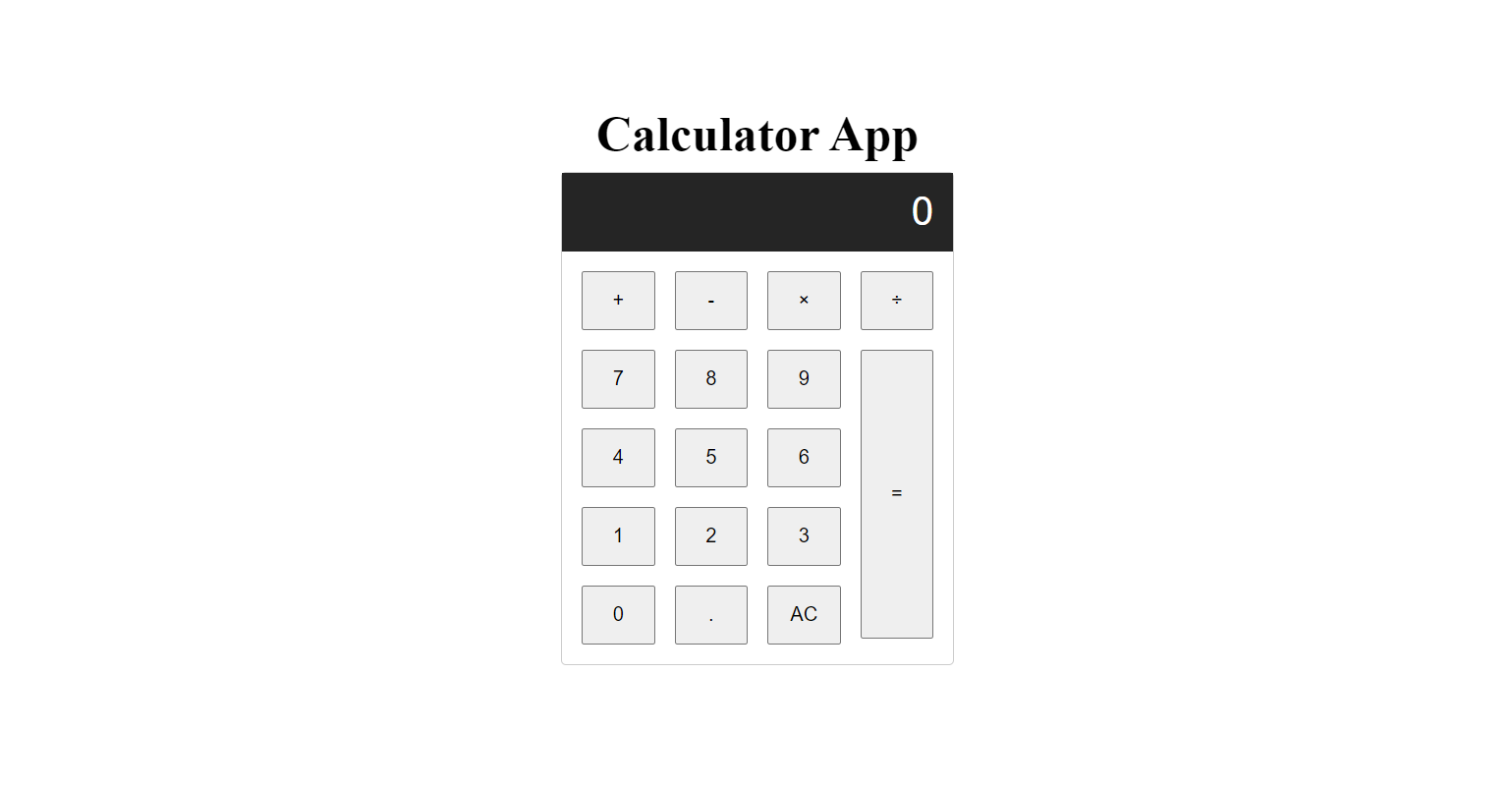 calculator app home page