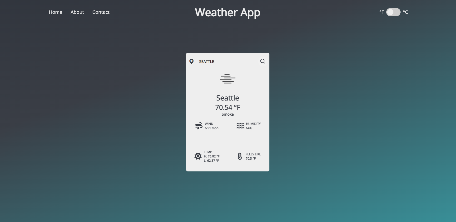 weather app search results